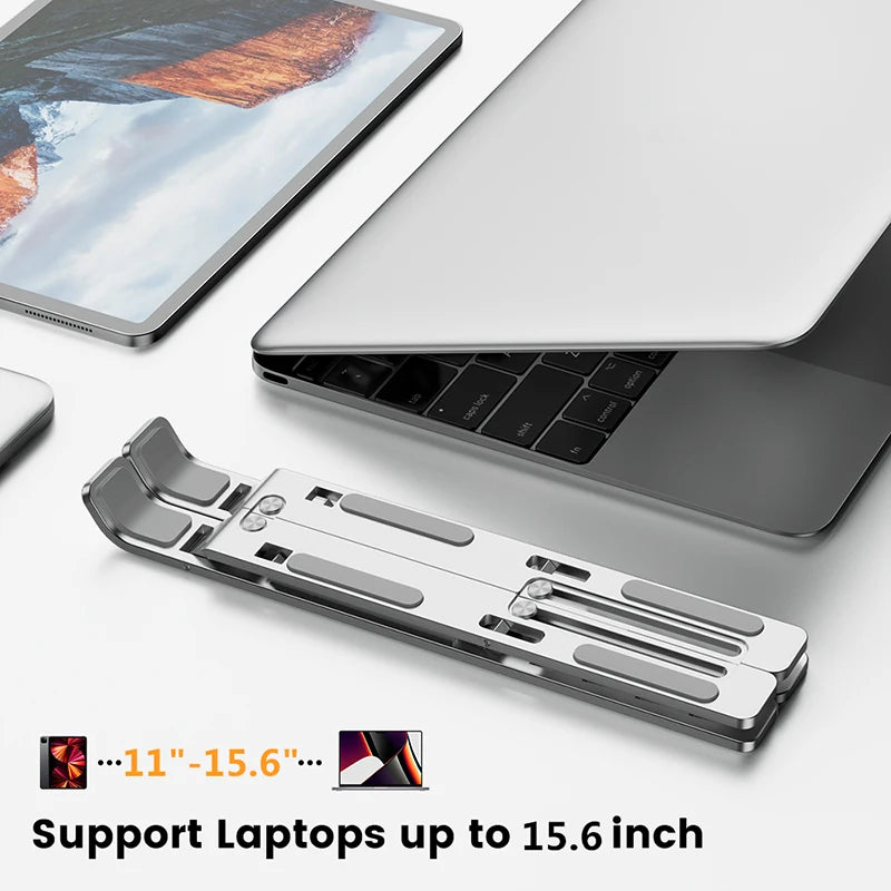 Aluminum Alloy Laptop Stand, Adjustable Foldable