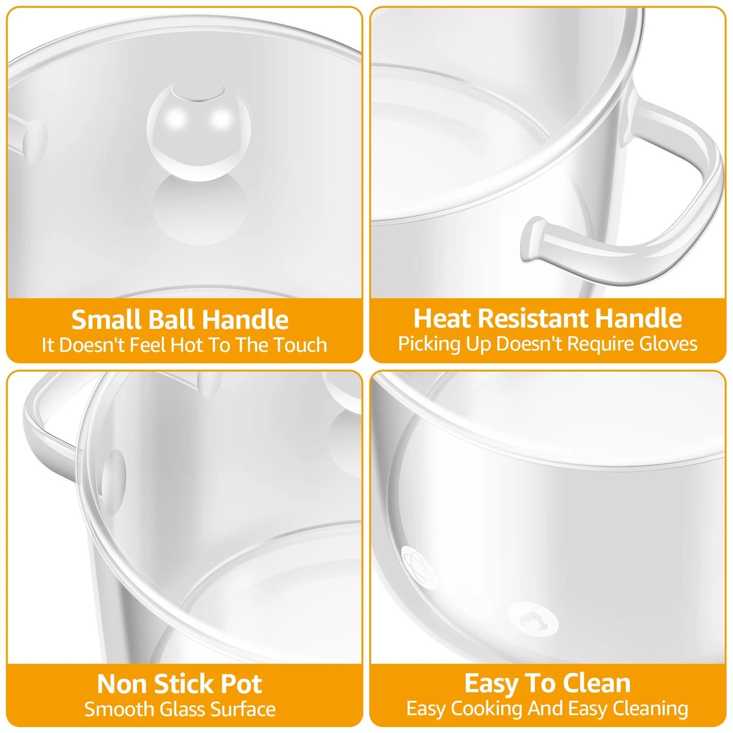 1.5/1.6L Glass Saucepan | Clear Heat Resistant