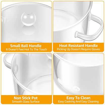 1.5/1.6L Glass Saucepan | Clear Heat Resistant