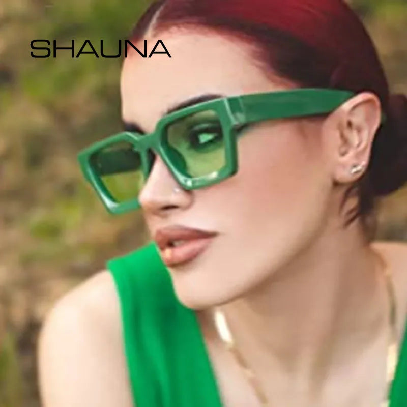 Popular Women Square Sunglasses Retro Men Tinted Shades UV400