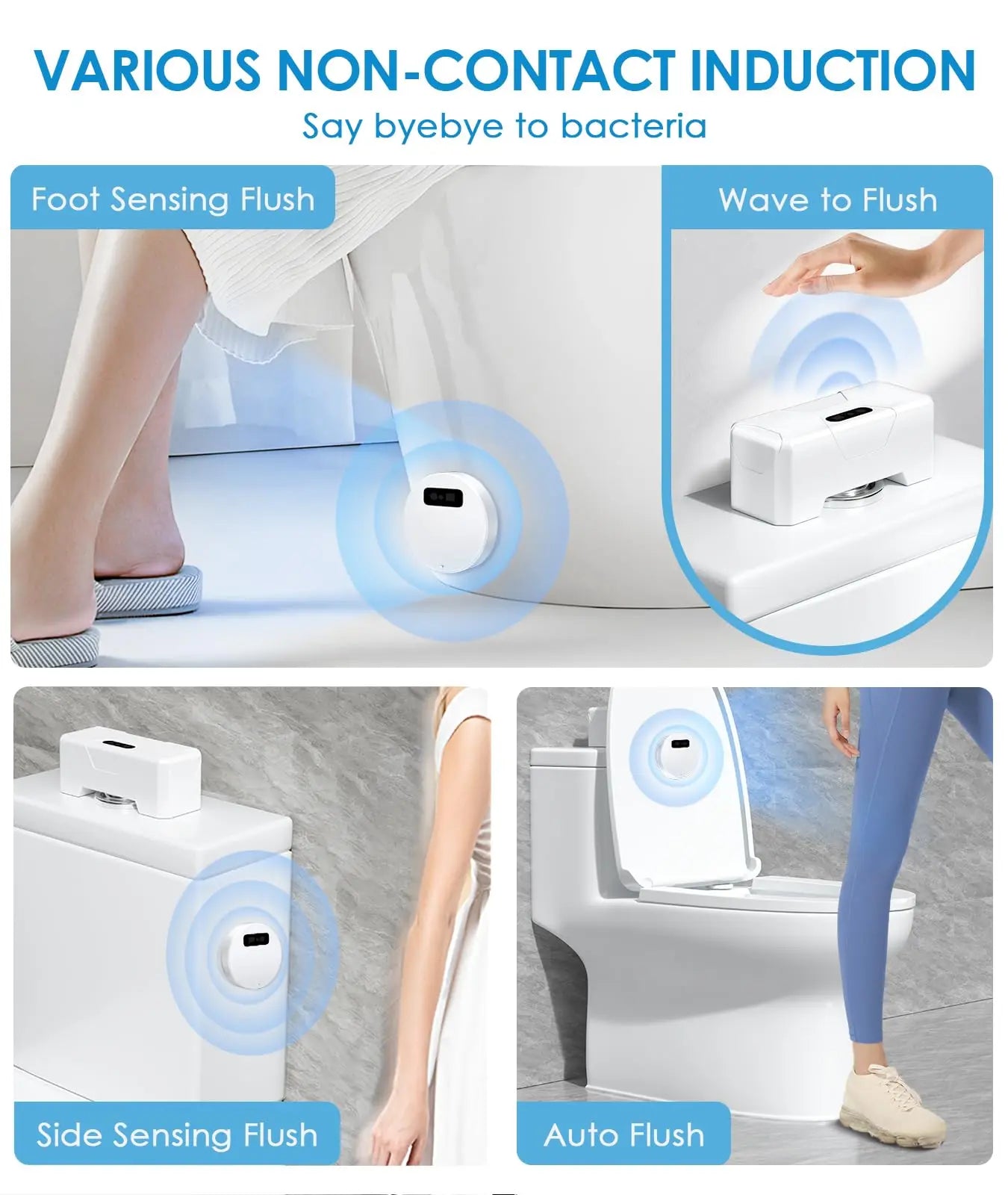 Automatic Toilet Flusher, 2023 Upgraded Smart Touchless Toilet Flush Kit