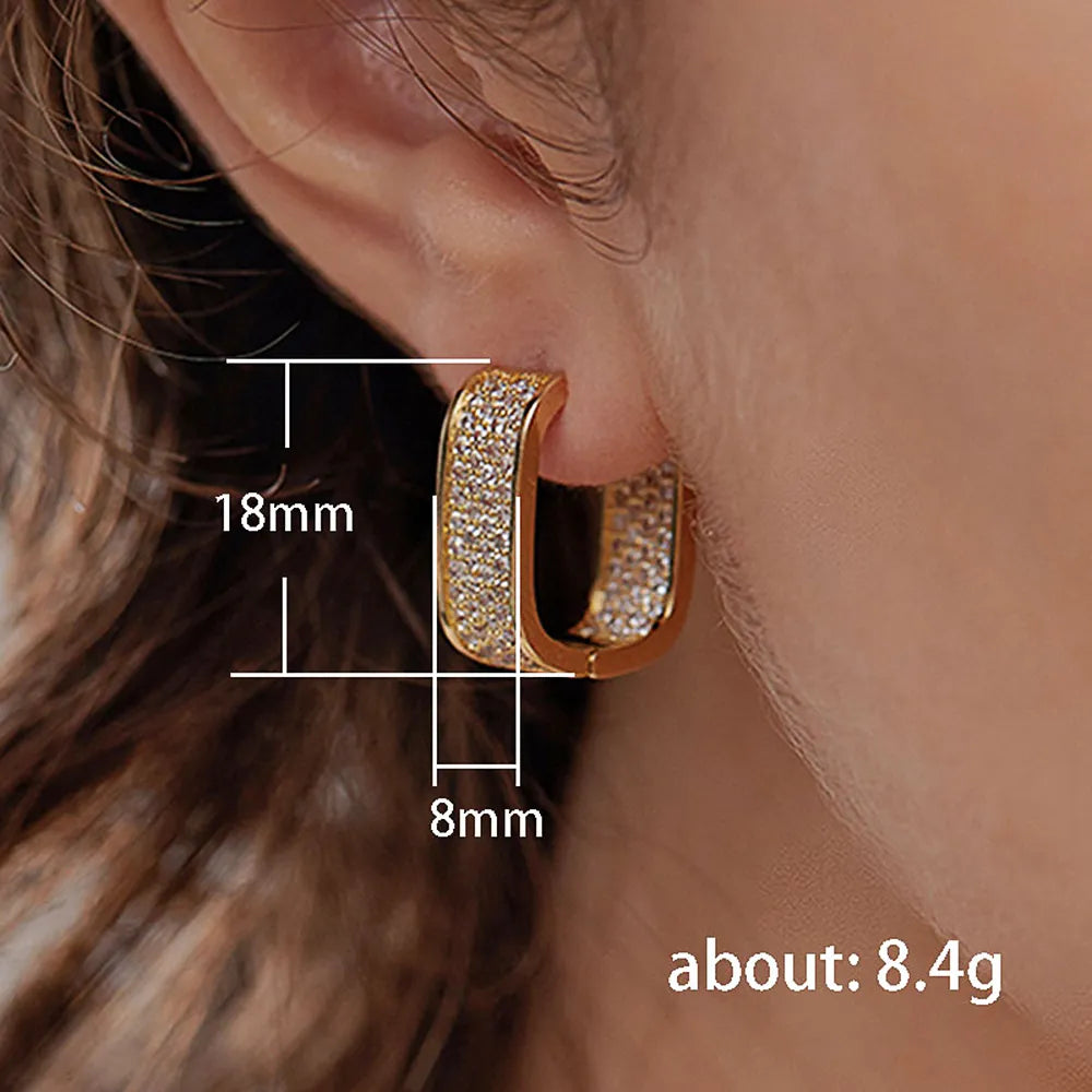 Huitan Korean Hoop Earrings