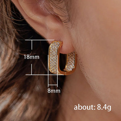Huitan Korean Hoop Earrings