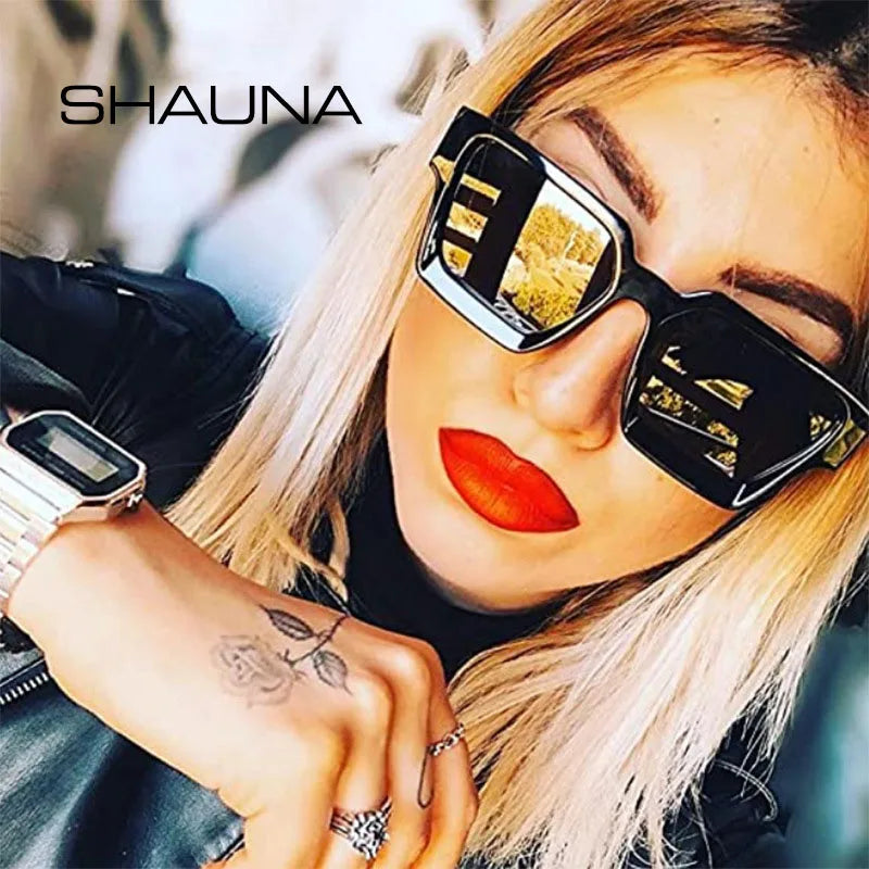Popular Women Square Sunglasses Retro Men Tinted Shades UV400