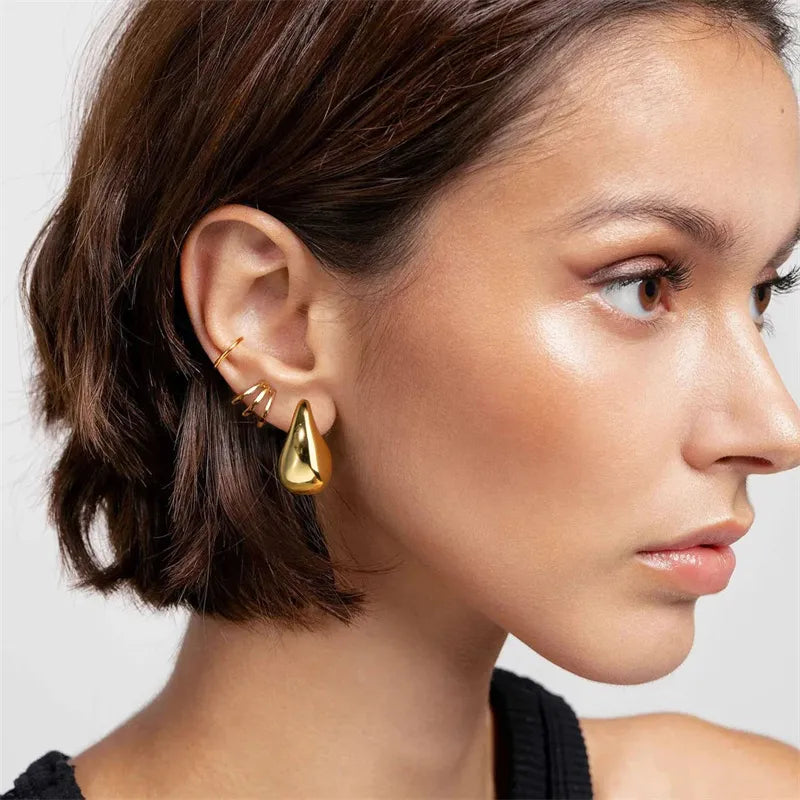Vintage Gold Plated Chunky Dome Earrings