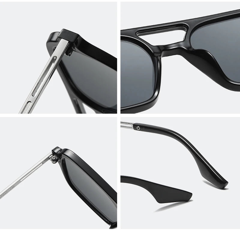 Retro Double Bridges Women Pilot Sunglasses