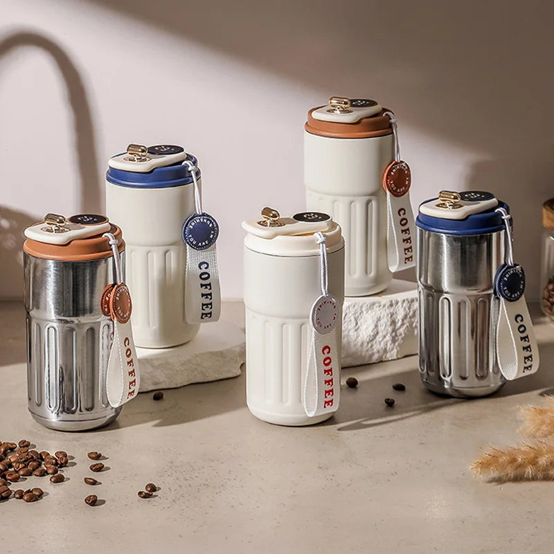 450ml Smart Thermos Bottle Stainless Steel Coffee Mug Led Temperature Display Insulated Cup Portable Vacuum Flasks Thermal Cups - Vanachie Retail