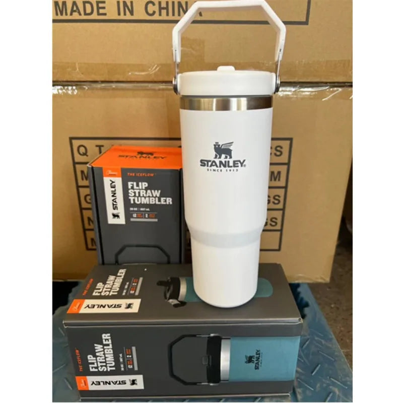 2024 New Stanley 30oz/887ml STRAW CUP Tumbler Leopard with Straw