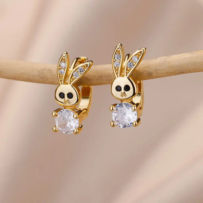 Zircon Round Hoop Earrings