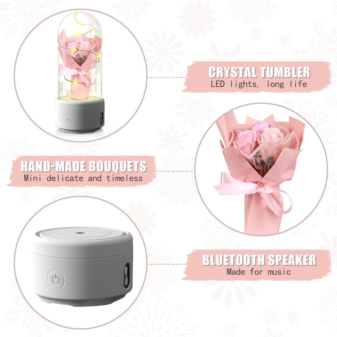 2 In 1 Bouquet LED Light with Bluetooth Speaker