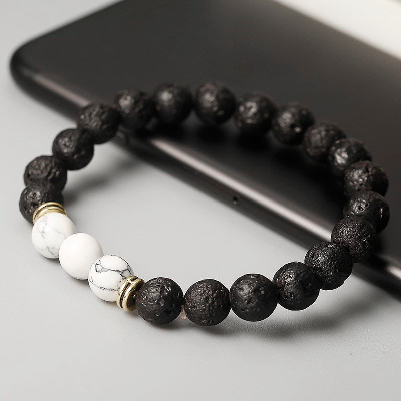 Life Journey Multicolor Volcanic Stone Handmade Beaded Bracelet
