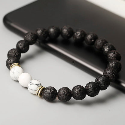Life Journey Multicolor Volcanic Stone Handmade Beaded Bracelet