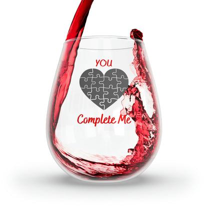 You complete me Stemless Wine Glass