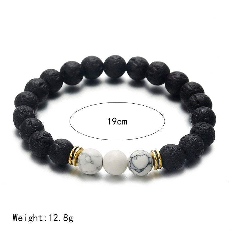 Life Journey Multicolor Volcanic Stone Handmade Beaded Bracelet