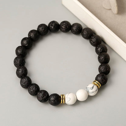 Life Journey Multicolor Volcanic Stone Handmade Beaded Bracelet