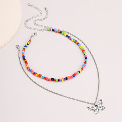 Fashion Handmade Beaded Butterfly Necklace