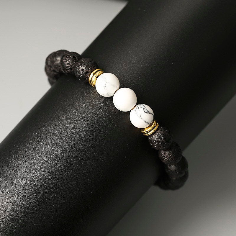 Life Journey Multicolor Volcanic Stone Handmade Beaded Bracelet