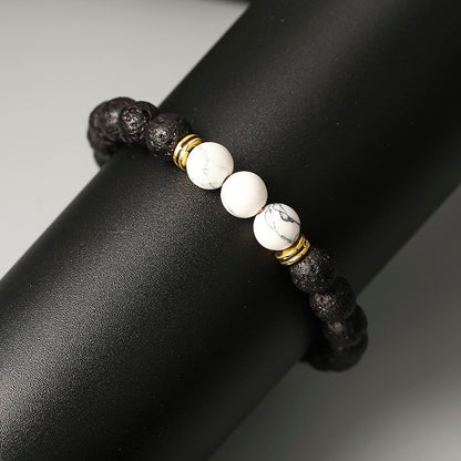 Life Journey Multicolor Volcanic Stone Handmade Beaded Bracelet